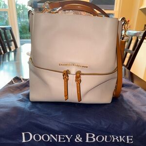 Dooney & Bourke Cream Crossbody Bag with Tan Accents